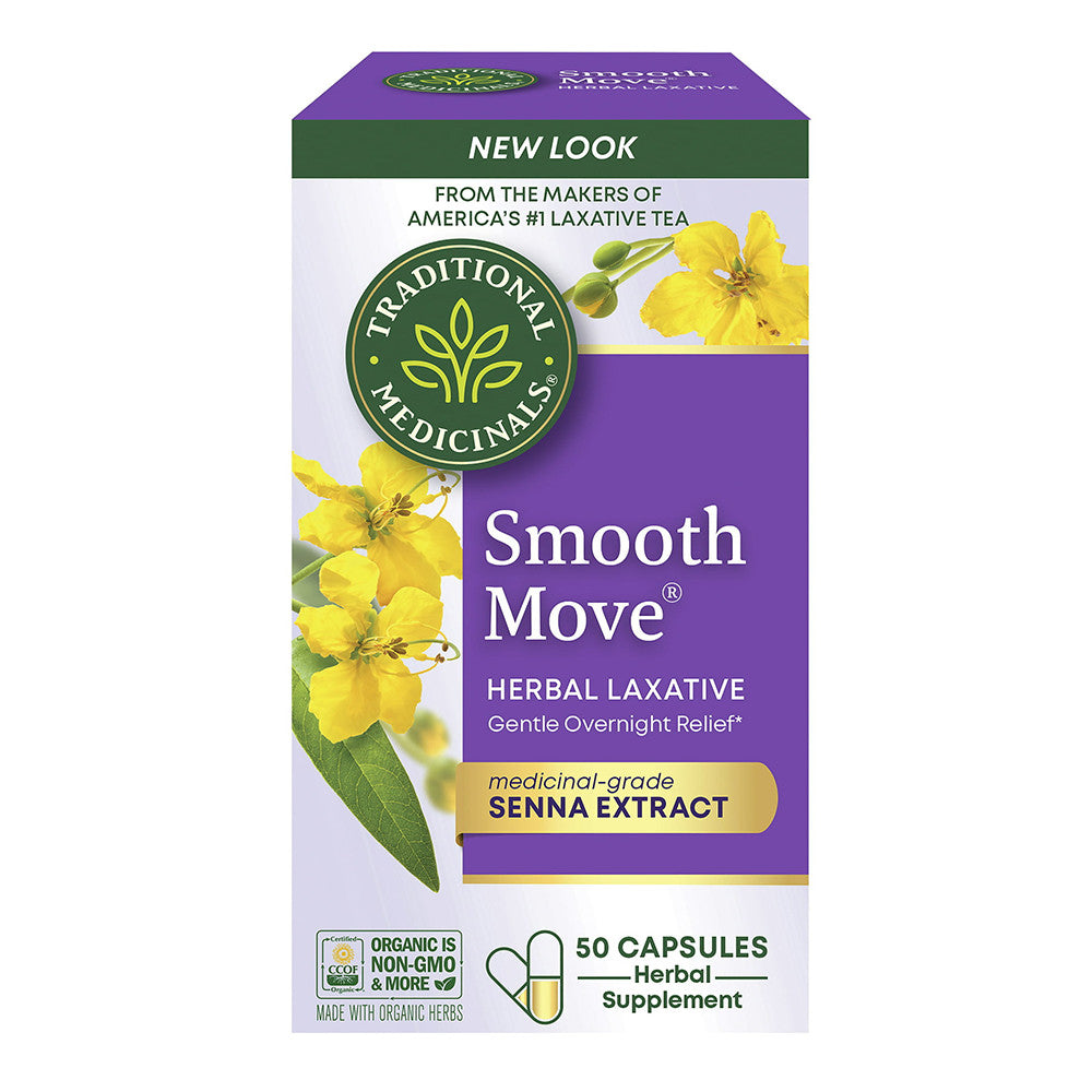 Traditional Medicinals Smooth Move Senna Herbal Supplement Capsules, 50 Ea
